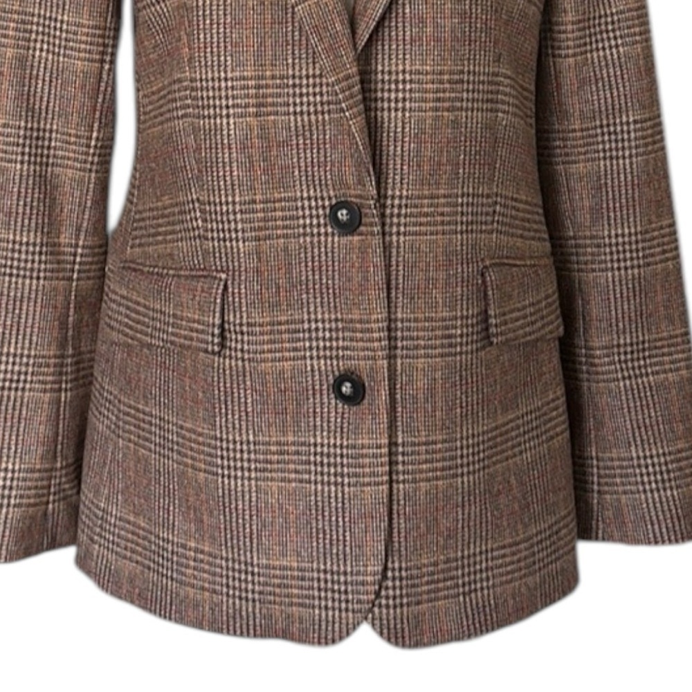JACK WILLS Fox Brothers Lambswool Glen Plaid‎ Blazer British Tailored Jacket 6 - Picture 4 of 16